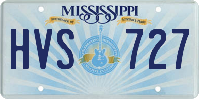 MS license plate HVS727