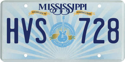 MS license plate HVS728