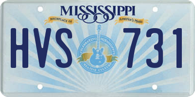 MS license plate HVS731