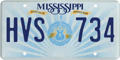 MS license plate HVS734