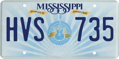 MS license plate HVS735