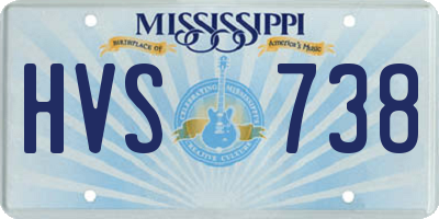 MS license plate HVS738