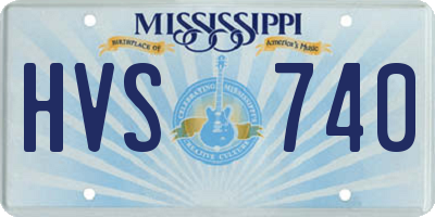 MS license plate HVS740