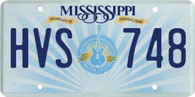 MS license plate HVS748