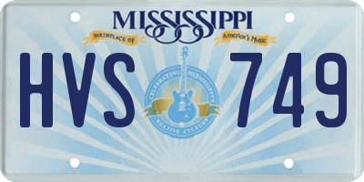MS license plate HVS749