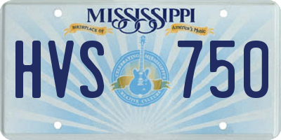 MS license plate HVS750