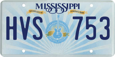 MS license plate HVS753