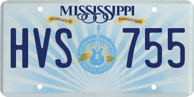 MS license plate HVS755