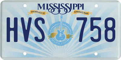 MS license plate HVS758