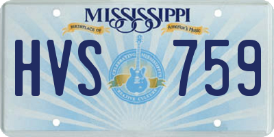 MS license plate HVS759