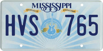 MS license plate HVS765