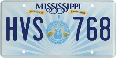 MS license plate HVS768