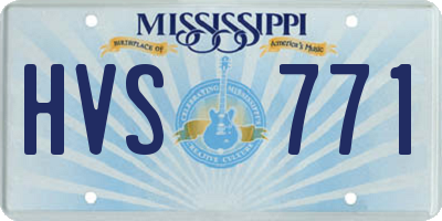 MS license plate HVS771