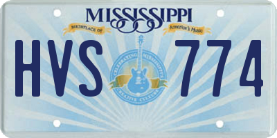 MS license plate HVS774