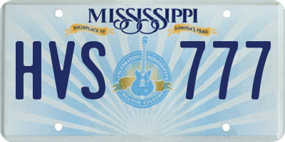 MS license plate HVS777