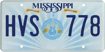 MS license plate HVS778