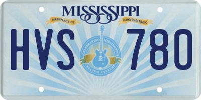 MS license plate HVS780