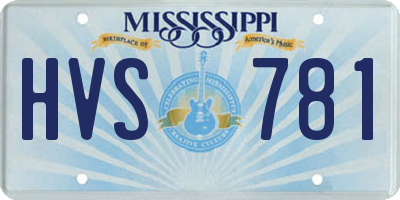 MS license plate HVS781