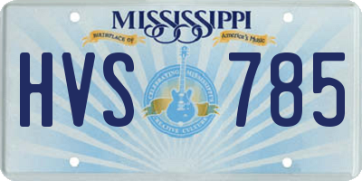 MS license plate HVS785