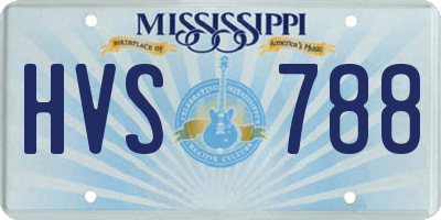MS license plate HVS788