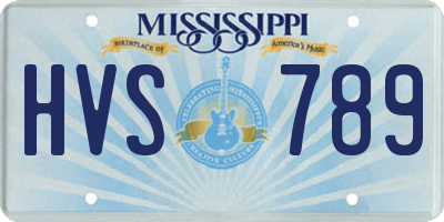 MS license plate HVS789