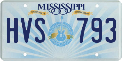 MS license plate HVS793