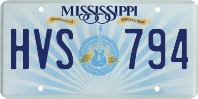 MS license plate HVS794