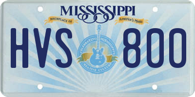 MS license plate HVS800