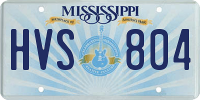 MS license plate HVS804