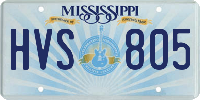 MS license plate HVS805