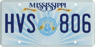 MS license plate HVS806