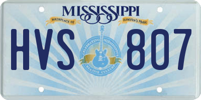 MS license plate HVS807