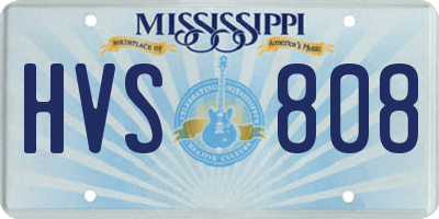 MS license plate HVS808