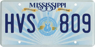 MS license plate HVS809