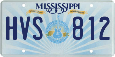 MS license plate HVS812