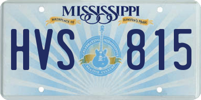 MS license plate HVS815