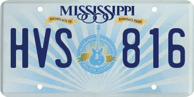 MS license plate HVS816
