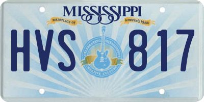 MS license plate HVS817