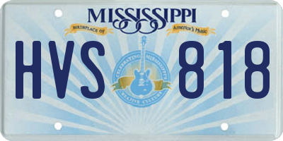 MS license plate HVS818