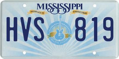 MS license plate HVS819