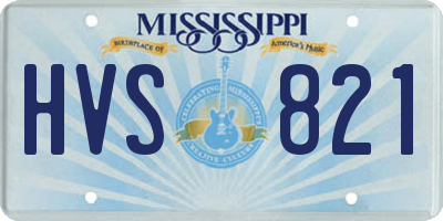 MS license plate HVS821