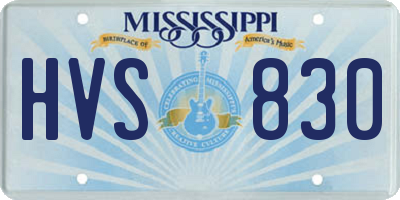 MS license plate HVS830