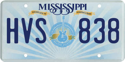 MS license plate HVS838
