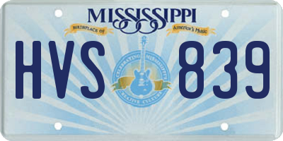 MS license plate HVS839