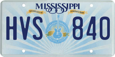 MS license plate HVS840