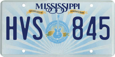 MS license plate HVS845