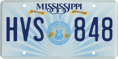 MS license plate HVS848