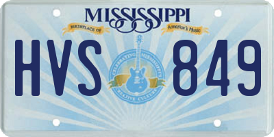 MS license plate HVS849