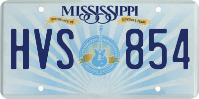 MS license plate HVS854