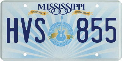 MS license plate HVS855